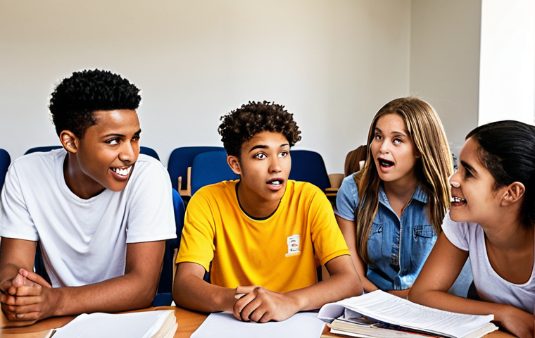 **

A diverse group of young adults participating in various activities like debating, sports, and art, symbolizing the exploration of personal interests and skills for career planning. The setting should be a vibrant school or community center, emphasizing the journey of self-discovery. Focus on capturing the energy and enthusiasm of the individuals involved.

**