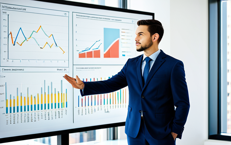 A diverse young professional, fully clothed in a modest business suit, standing thoughtfully in a modern, brightly lit office. They are looking at a large, transparent digital display showing abstract, intersecting career path lines and growth charts. Beside them, a professional career counselor, also fully clothed in appropriate business attire, gently gestures towards a positive path, offering guidance. The background is a clean, contemporary office with natural light. Perfect anatomy, correct proportions, natural pose, well-formed hands, proper finger count, natural body proportions. Professional photography, high quality, sharp focus, vibrant colors, safe for work, appropriate content, fully clothed, professional, modest.