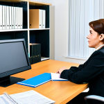 직업상담사 고객 사례 보고서 작성법 - **Image:** A professional career counselor in a modest office setting, fully clothed, advising a you...